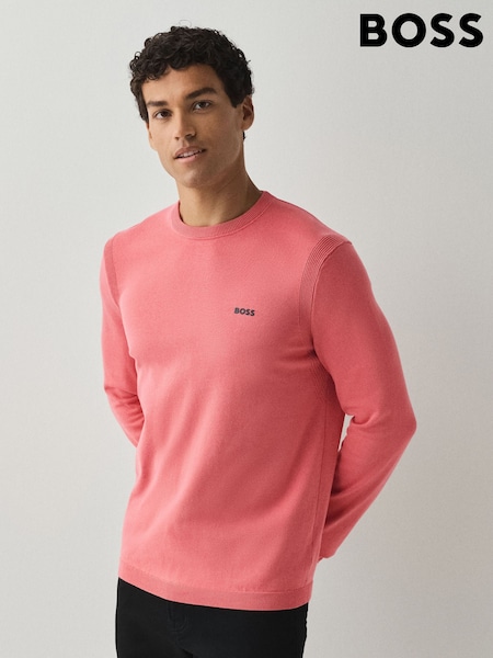 Pink - Regular Boss Regular Fit Ever Crew Neck Jumper