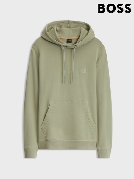 Grün - Regular Boss Regular Fit Logo Hoodie