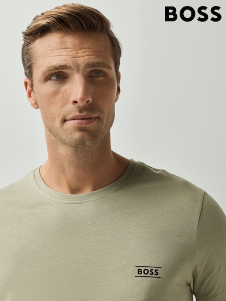 Green - Regular Boss Regular Fit Crew Neck Logo T-shirt