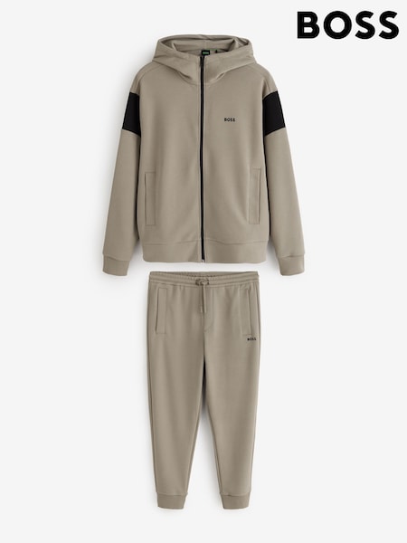 Green - Regular Boss Regular Fit Panel Detail Tracksuit