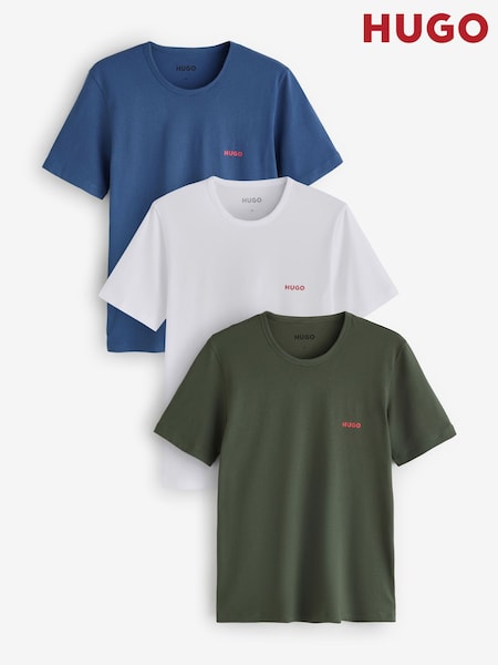 Жасыл/Ақ/Көк - Regular Hugo T-shirts 3 Pack