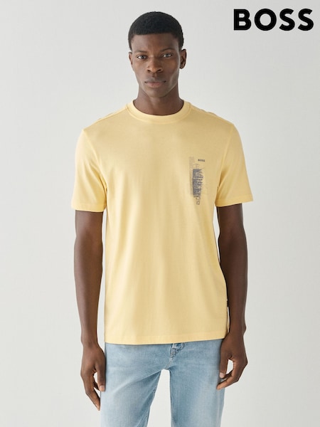 Yellow - Regular Boss Regular Fit Graphic T-shirt