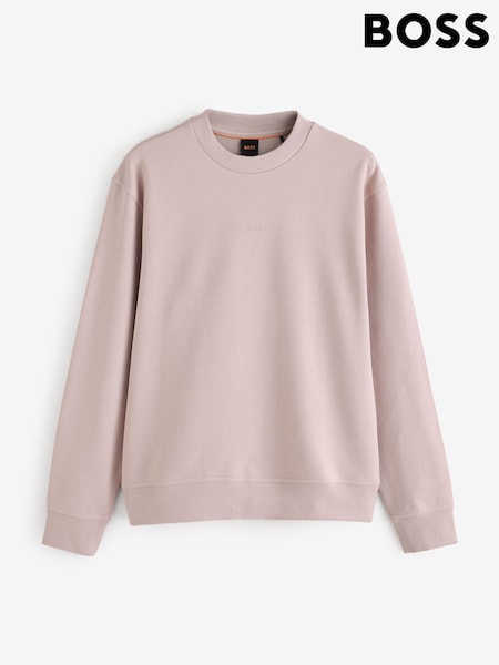 Krem - Regular Boss Regular Fit Logo Crew Neck Sweat Top