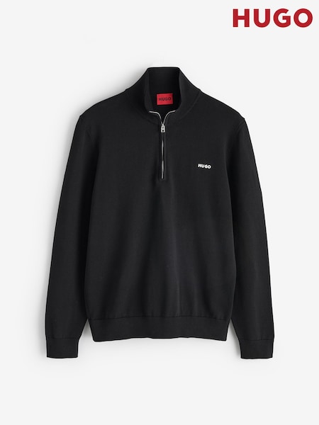 Black - Regular Hugo Regular Fit Logo Knit Jumper