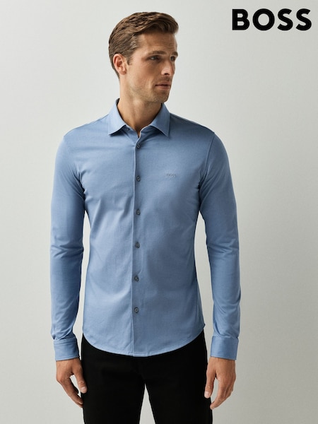 Blue - Regular Boss Regular Fit Stretch Cotton Shirt