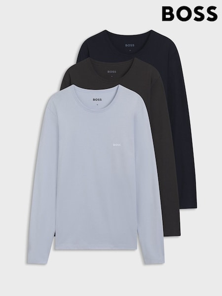 Azul - Regular Boss Classic Long Sleeve T-shirts 3 Pack