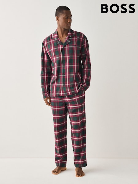Rød - Regular Boss Logo Tartan Pyjamas Gift Set