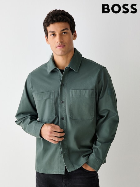 Green - Regular Boss Locky Relaxed Fit Overshirt