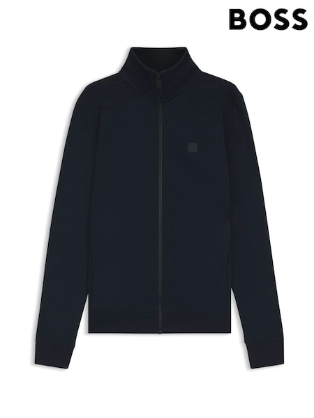 Blue - Regular Boss Relaxed Fit Box Logo Sweatshirt