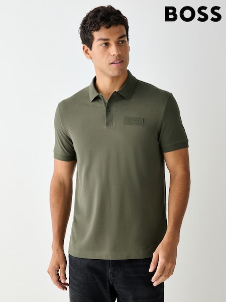 Green - Regular Boss Regular Fit Paddy Structure Logo Polo Shirt