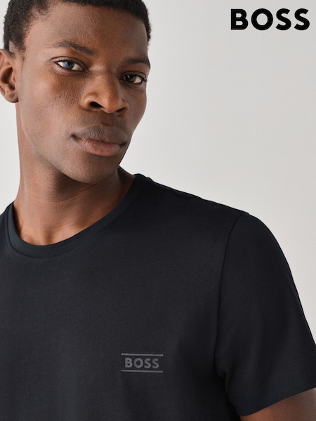 Black - Regular Boss Regular Fit Crew Neck Logo T-shirt