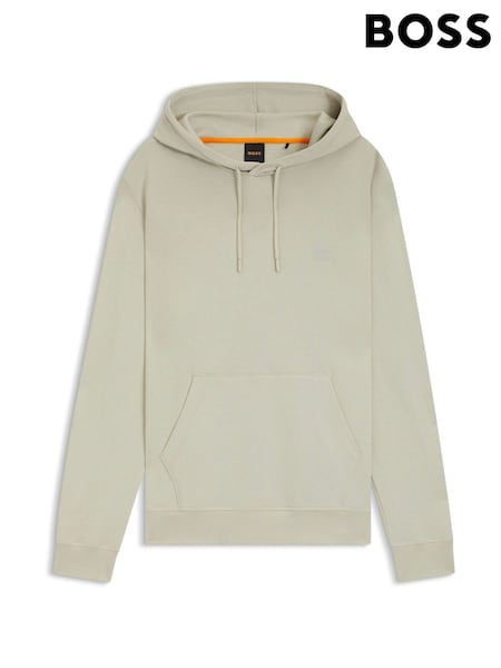 لون طبيعي - Regular Boss Regular Fit Logo Hoodie