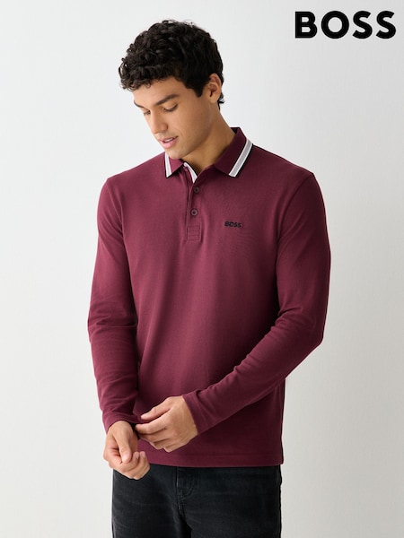 وردي - Regular Boss Regular Fit Plisy Tipped Collar Polo Shirt