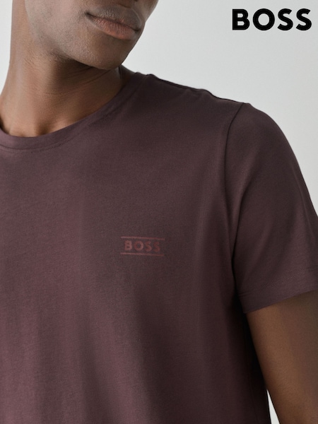 Brown - Regular Boss Regular Fit Crew Neck Logo T-shirt
