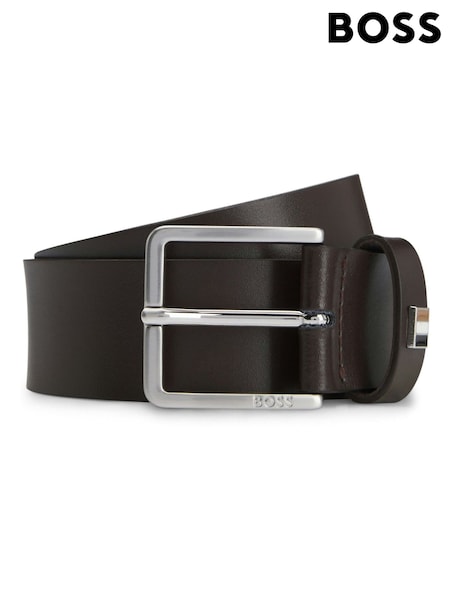 Brown - Regular Boss Ther Logo Detail Belt
