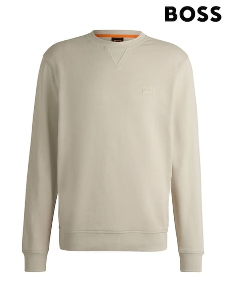Natural - Regular Boss Westart Crew Neck Logo Sweatshirt
