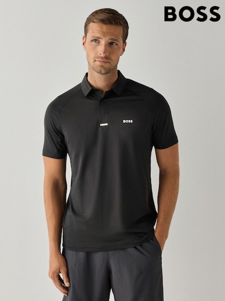 Negru - Regular Boss Paddy Regular Fit Golf Polo Shirt