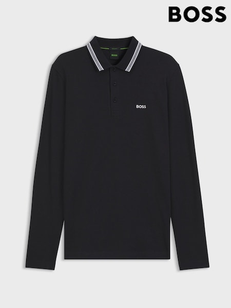 Albastru - Regular Boss Regular Fit Plisy Tipped Collar Polo Shirt