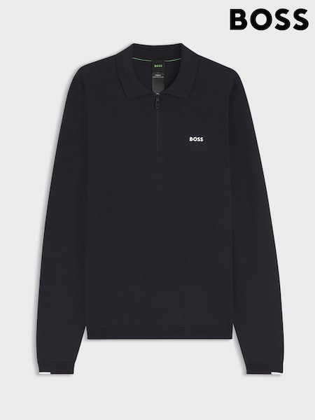 Zils - Long Sleeve Boss Regular Fit Ever Zip Neck Polo Shirt