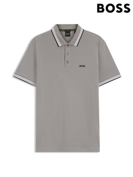 Gri deschis - Regular Boss Regular --fit Paddy Tipped Collar Polo Shirt