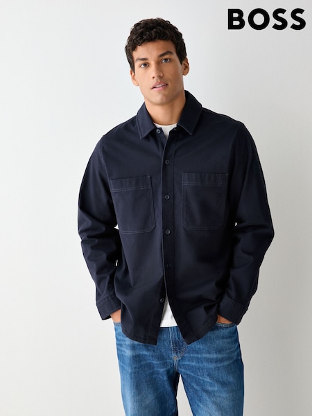 Blue - Regular Boss Locky Relaxed Fit Overshirt