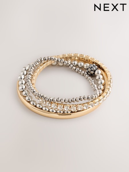 Mixed Metal - Sparkle Stretch Bangle
