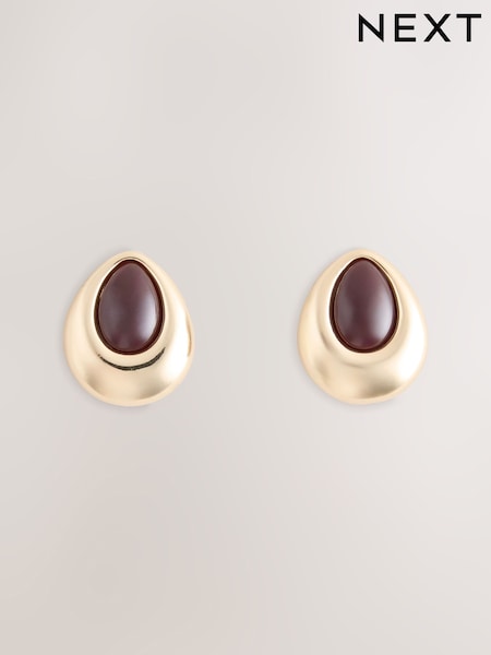 Μπορντό - Teardrop Stud Earrings