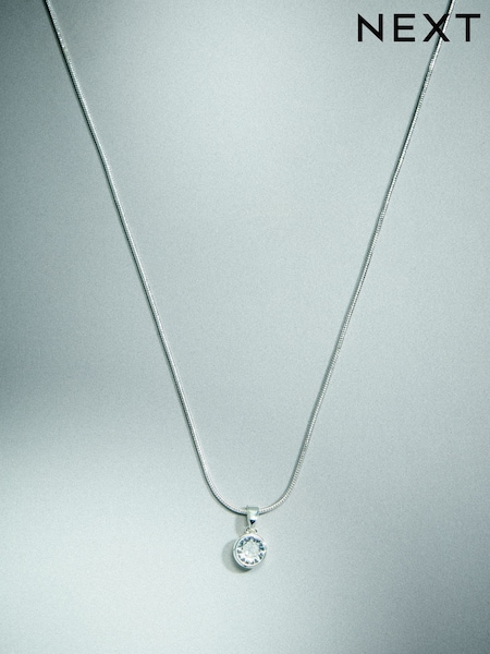Sterling Srebrno Plated - Kubični cirkonski privezak ogrlica
