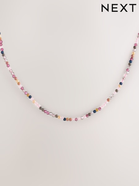 Purple - Beaded Dainty Necklace