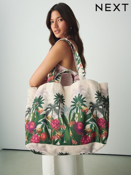 Green - Tropical Print Shoulder Bag
