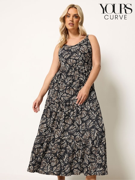 Black - Yours Curve Tiered Maxi Dress