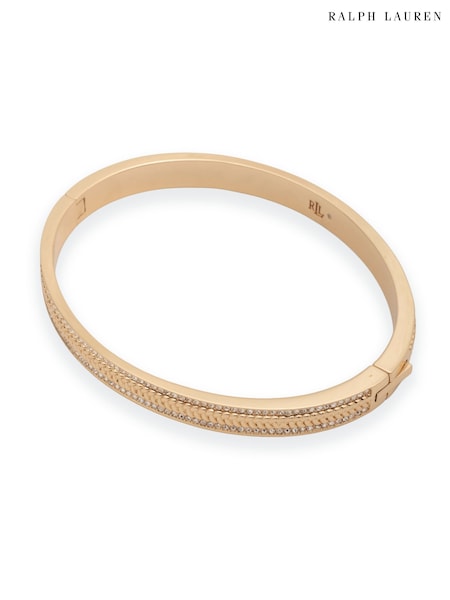 Gold - Lauren Ralph Lauren Lauren Ralph Lauren Gold Pavé Herringbone Hinge Bangle