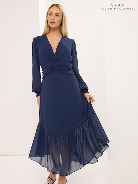 Blue - Star By Julien Macdonald Deep V Midaxi Dress