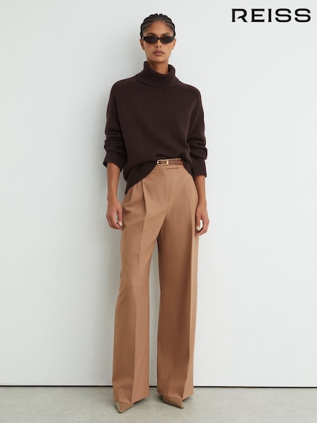 Dunkellila - Reiss Harriet Wool-cashmere Roll-neck Jumper