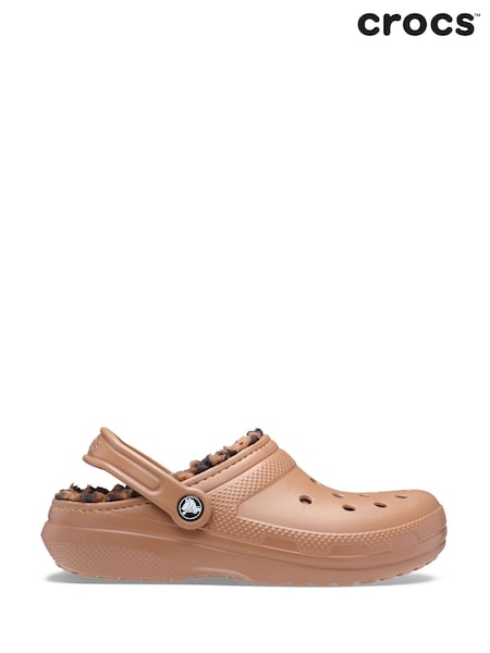 Brown - Crocs Classic Fleece Lined Animal Clogs