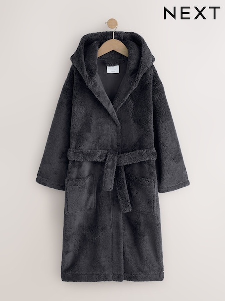Grey - Long Fleece Robe (9-16yrs)