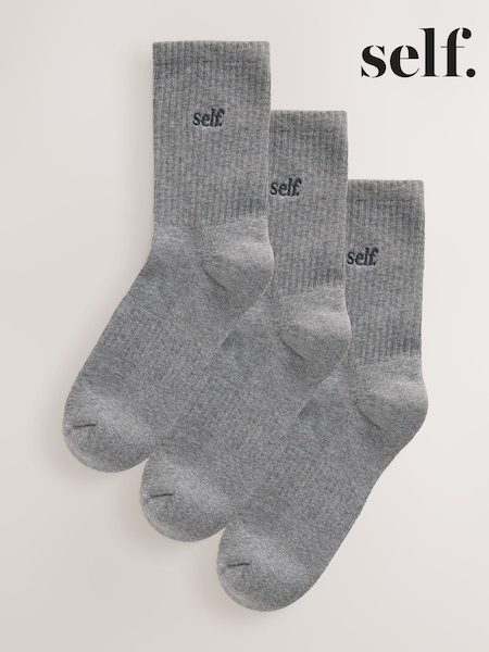 灰色 - Self. Cushion Sole Ankle Socks