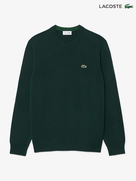 Green - Regular Lacoste Cotton Crew Neck Jumper