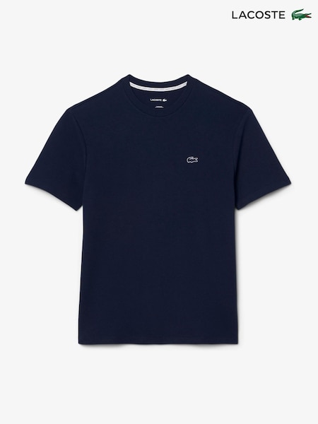 Μπλε - Regular Lacoste Waffled Cotton Loungewear T-shirt