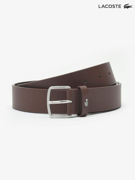 Brun - Regular Lacoste Smooth Leather Belt