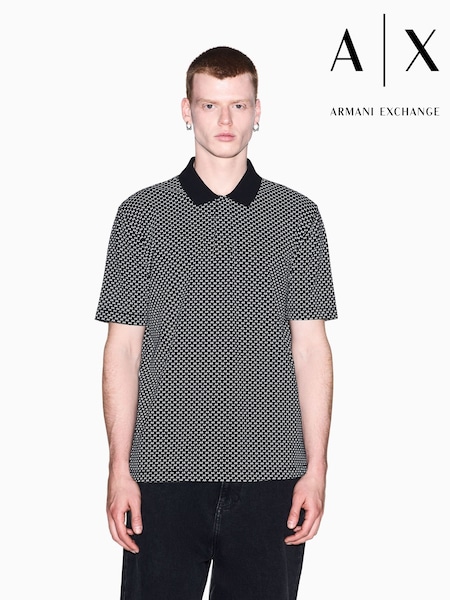 Schwarz - Regular Armani Exchange Regular --fit Logo Printed Polo Shirt