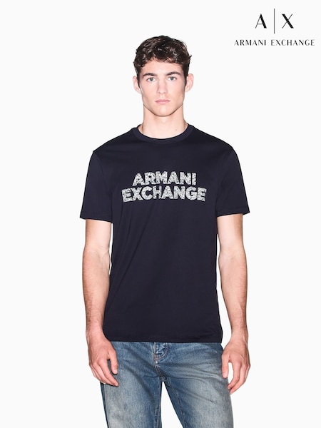 Blue - Regular Armani Exchange Regular-fit Logo T-shirt
