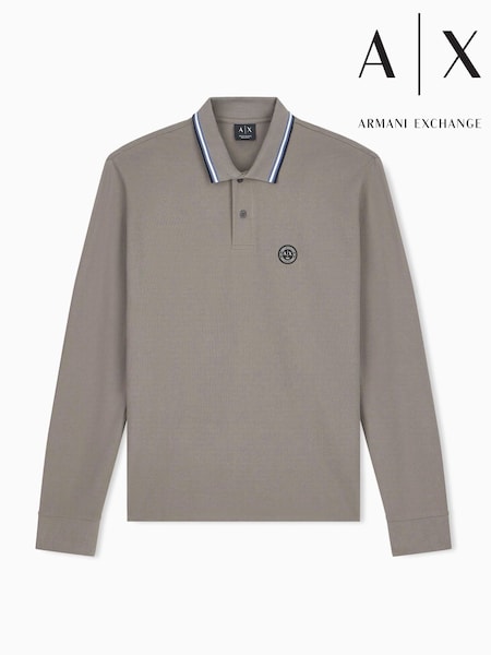 Brown - Regular Armani Exchange Regular-fit Logo Polo Shirt