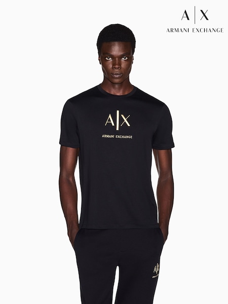Black - Regular Armani Exchange Regular-fit Logo T-shirt