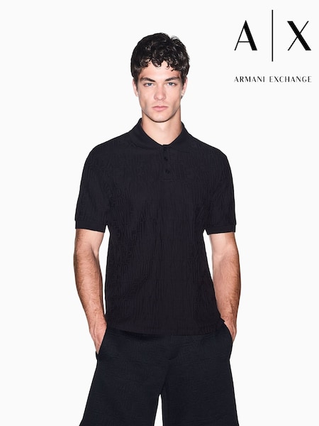 Black - Regular Armani Exchange Regular-fit Logo Polo Shirt
