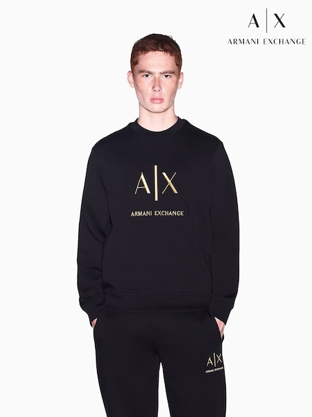 Negro - Regular Armani Exchange Regular --fit Logo Sweat Top