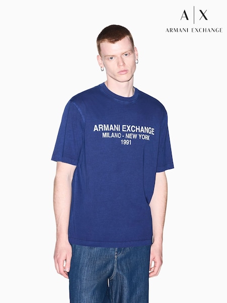 Plavo - Regular Armani Exchange Regular --fit Logo T-shirt