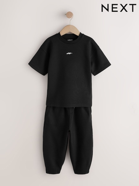 Black - Relaxed Fit Heavyweight T-shirt And Joggers Set (3-16yrs)