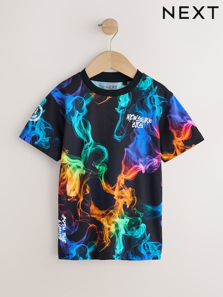 Black Rainbow - Regular Fit Short Sleeve All-over Print T-shirt (3-16yrs)