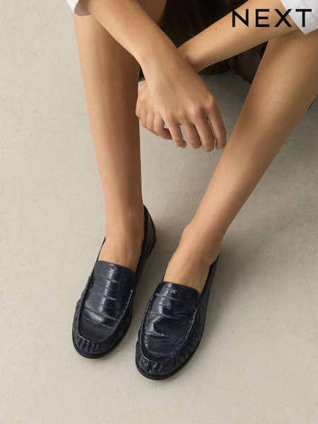 Navy - Forever Comfort® Suede Leather Round Toe Loafers